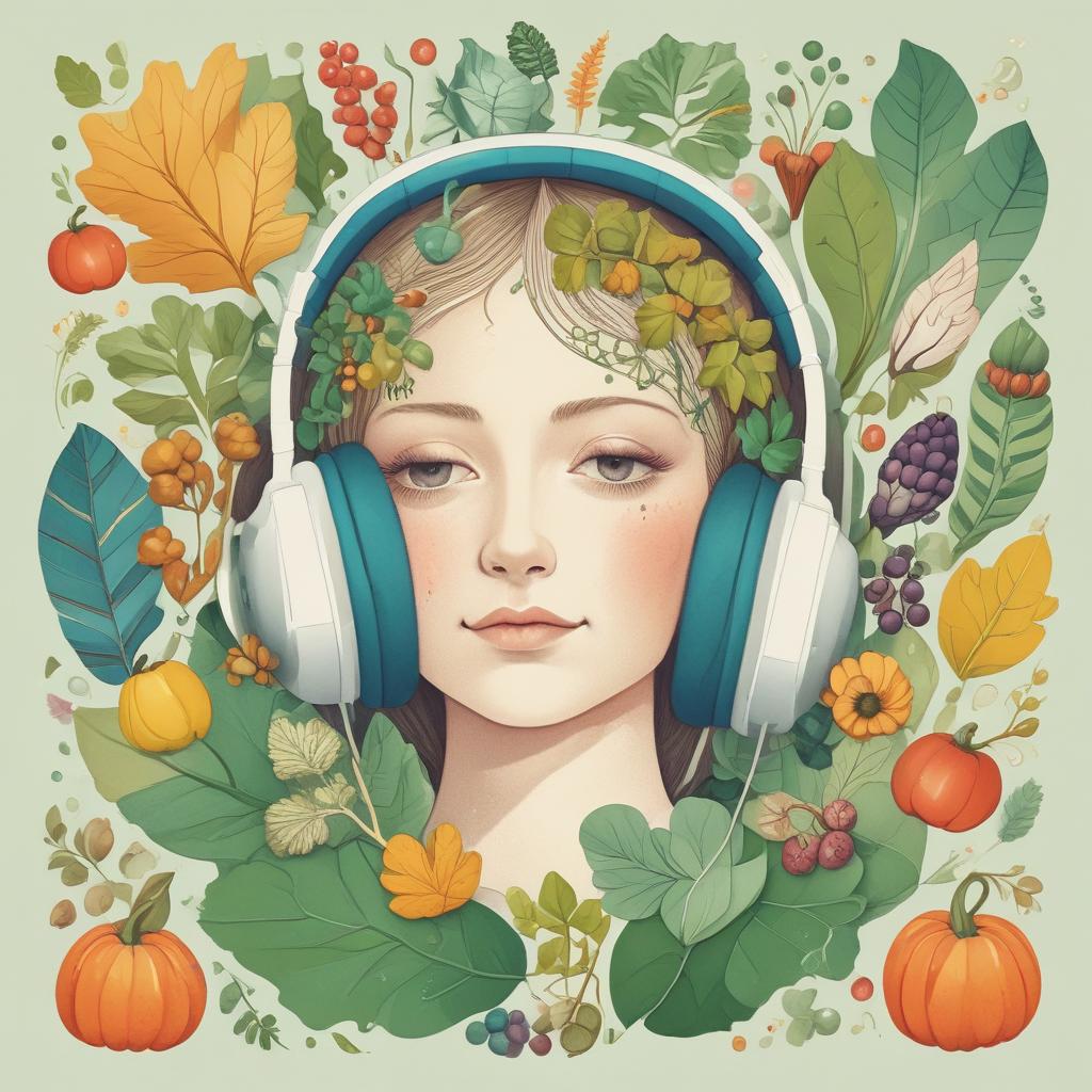 A collection of natural ingredients known for ear health, including ginkgo biloba, magnesium-rich foods, zinc supplements, omega-3 capsules, and colorful berries, arranged around a stylized human ear.