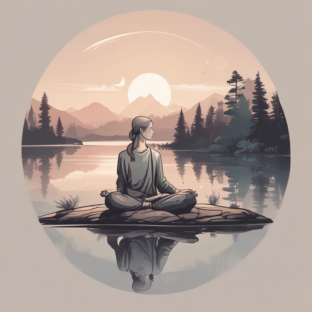 A calm and serene person smiling, with a subtle glow around their ears, against a peaceful, soft-focus background, symbolizing relief from tinnitus.
