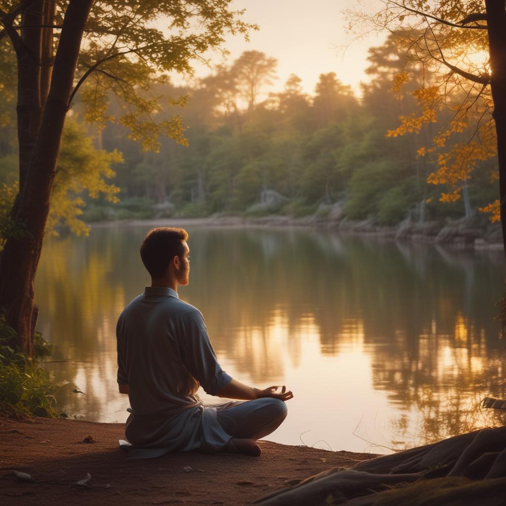 Person enjoying complete silence and peace in nature after overcoming tinnitus.