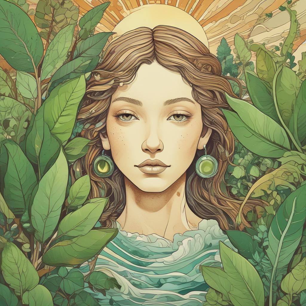 Artistic representation of natural ingredients and elements supporting healthy hearing, emphasizing nature's healing power.