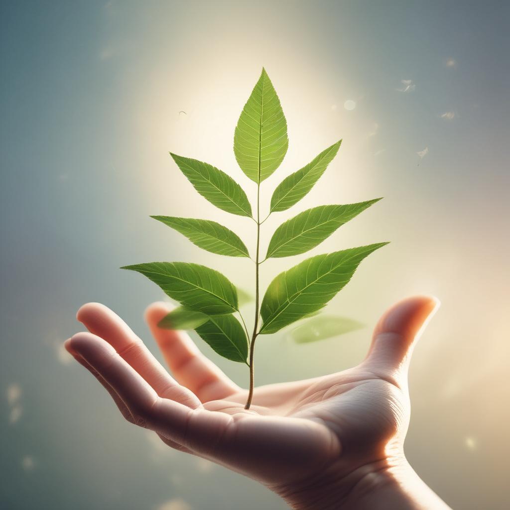 Hand reaching for a glowing, natural solution, representing hope and discovery for tinnitus relief.
